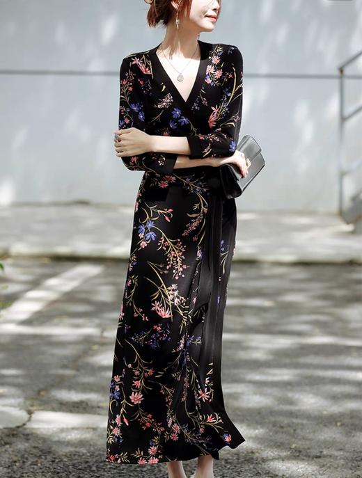 DVF新款花色桃之妖妖一片式裹身裙 商品图5