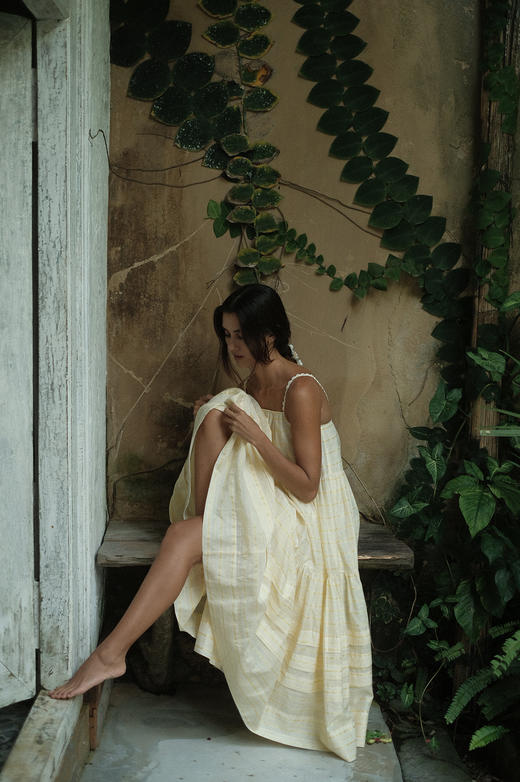 “小雏菊”真丝棉色织-超大幅摆裙 商品图2