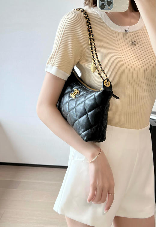 香奈儿 春夏 金币链条饺子包 黑色（LZ） 商品图3