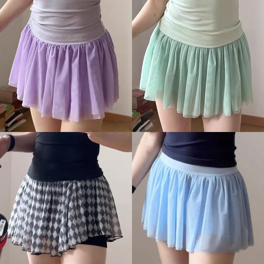 跃牌【安琪拉系列】春夏新款网球裙女羽毛球裙裤跑步健身裙裤运动短裙高弹透气纱裙DQ3436 商品图3