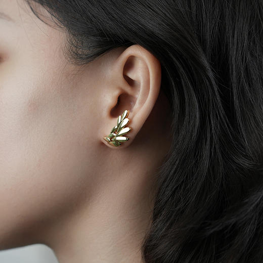 Retro Chic意大利复古时尚首饰 金/银色麦穗耳钉 商品图1