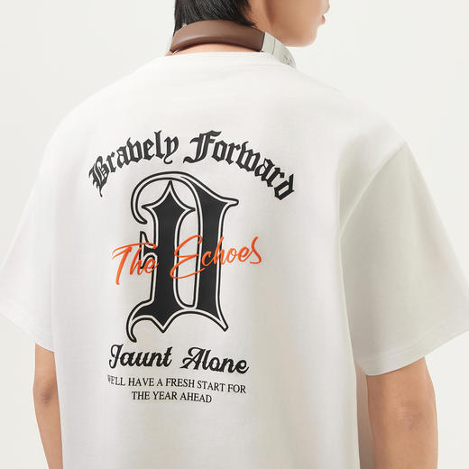 gxgjeans男装 后背字母印花美式休闲宽松圆领短袖T恤男 25夏热卖 商品图4