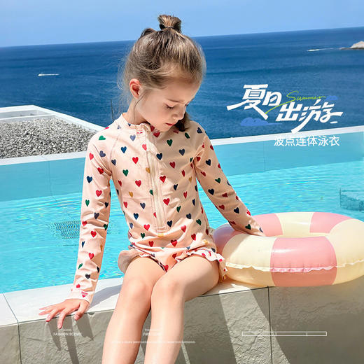 TZW-氧气缤纷波点萌趣连体泳装女童泳衣儿童夏季新款童装泳衣裙 商品图0