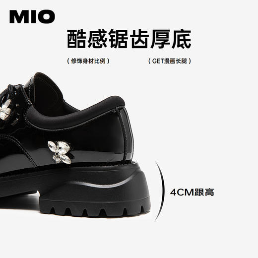 MIO米奥牛津鞋圆头学院风千金乐福钻饰厚底松糕鞋女M254514466 商品图4