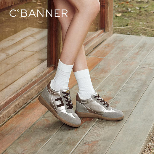 千百度内增高德训鞋女款舒适复古时尚休闲鞋运动鞋A25486821 商品图0