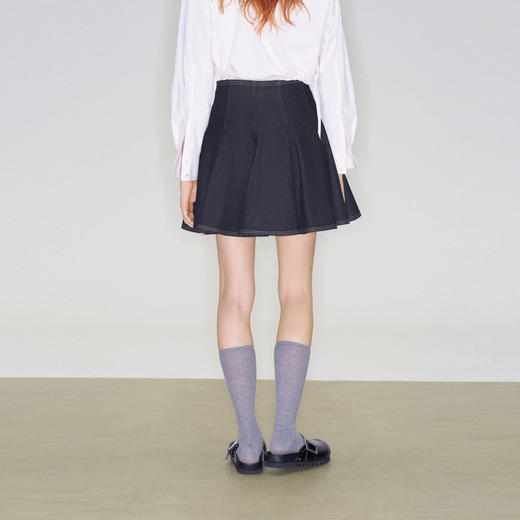 lost in echo2025早秋新款沙漏型收腰修身原色牛仔外套高腰短裙女 商品图4