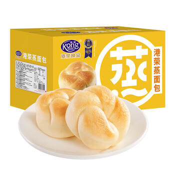 港荣蒸面包奶黄800g手撕面包夹心早餐饼干零食西式糕点心甜品礼品盒物 商品图5