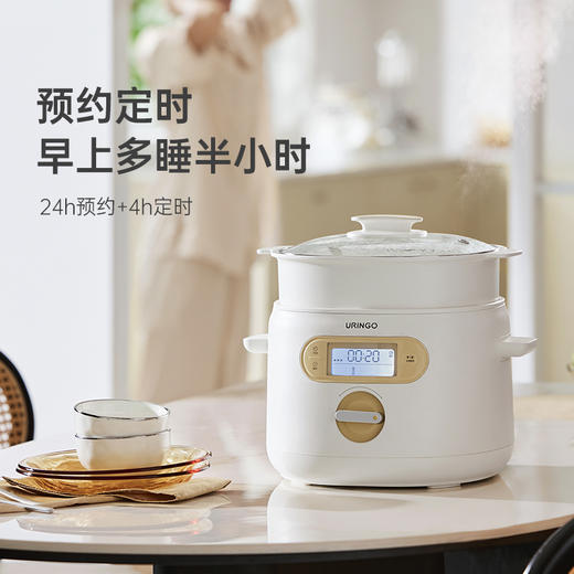 电炖锅 | 隔水蒸汽炖 4个0.5升小炖盅+1个2.5升大炖盅 满足家庭不同需求 天然白瓷炖盅 真养炖不破坏食材 变频细炖锁营养 商品图5