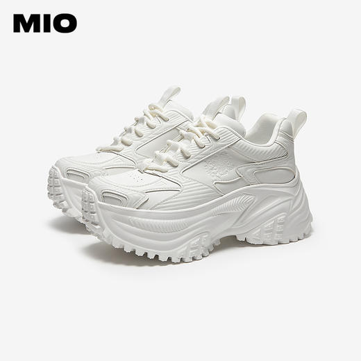 MIO米奥厚底小白鞋圆头运动鞋时尚休闲增高6cm女鞋M254586911 商品图2