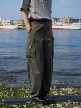 Evistub/E-5XCK493/复古弯刀廓形休闲工装裤男夏