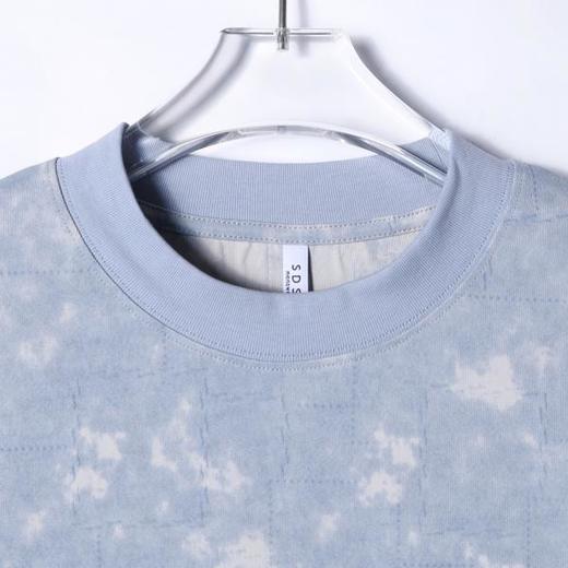 T4245SDSA夏季新款男士痞帅扎染虚线方形设计短袖T恤百搭时尚圆领上衣 商品图2