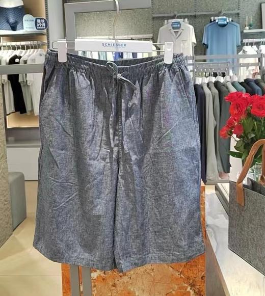 SCHIESSER  舒雅男装中裤休闲春夏秋家居简约棉+亚麻外穿短裤  店铺实拍39/18481P 商品图5