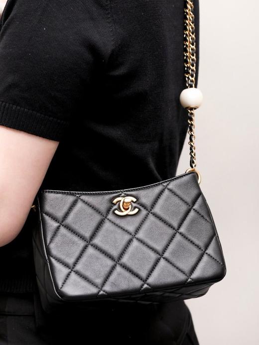 BT292 香奈儿24S珍珠调节扣hobo包 黑色（BT*MM）7.22直播款 商品图6