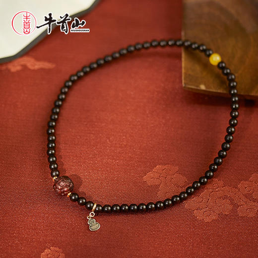 牛首山文创紫檀貔貅双圈手串女生生日礼物送爸爸实用节日礼物 商品图4