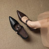 【预售5天】柔软羊皮尖头猫跟单鞋女法式复古花朵浅口玛丽珍鞋一字扣高跟鞋JLY&18-736 商品缩略图1