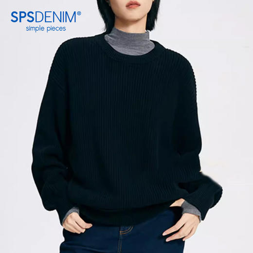 simplepieces男女同款冬季SPS毛衣懒人纯棉针织衫 商品图0