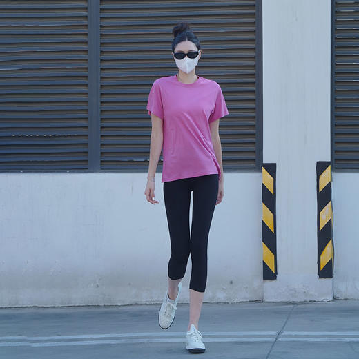 Beemen夏新款 美国 PIMA 匹马棉女士短袖瑜伽服 宽松运动健身 T 恤 商品图4