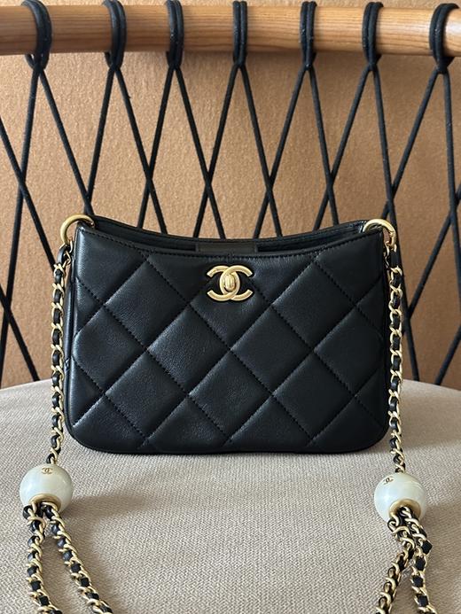 BT292 香奈儿24S珍珠调节扣hobo包 黑色（BT*MM）7.22直播款 商品图9