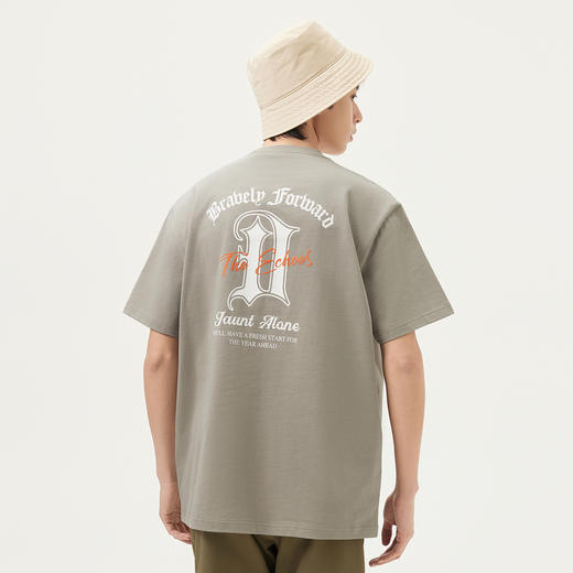 gxgjeans男装 后背字母印花美式休闲宽松圆领短袖T恤男 25夏热卖 商品图2