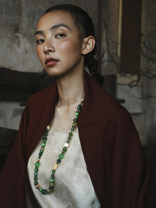 绿琉璃翡翠环长项链 商品图0