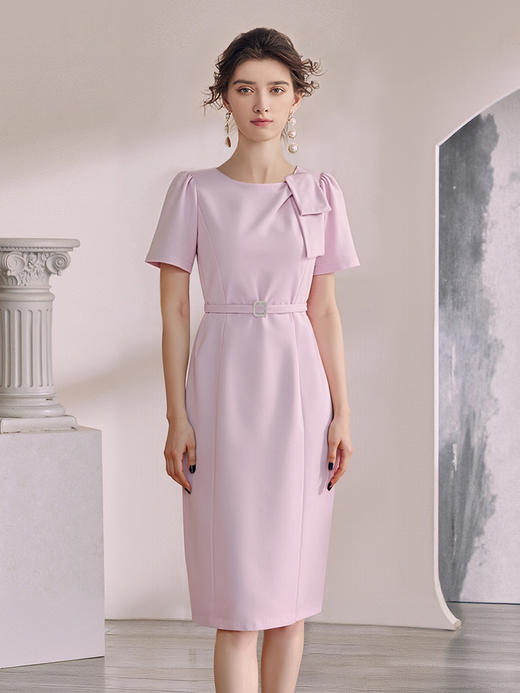 IWY/气质名媛高端精致职业装粉色连衣裙轻奢高级感美容院工作服WQ201 商品图4