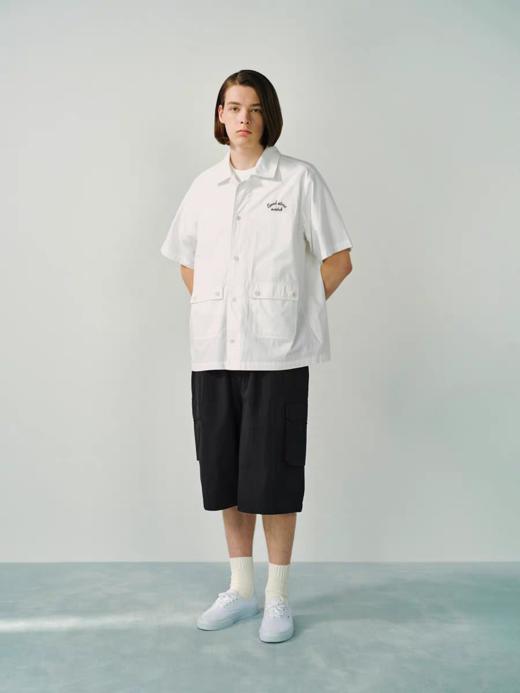 Evistub/E-5CCS132/全棉保龄球短袖衬衫男夏 商品图1