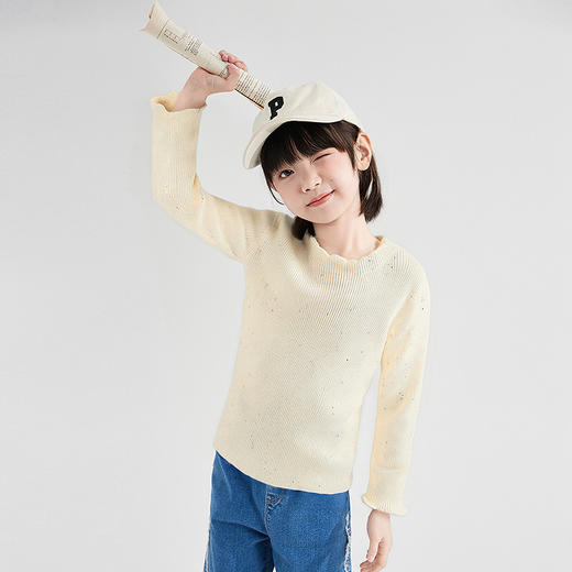 笛莎Deesha 童装女童毛衫2025冬新款女童打底半高领毛衣 商品图1