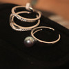 甄珠贝 一款多戴 可拆分戒指 akoya海水珠 真多麻色7-7.5mm 正圆ji光，轻微生长痕迹 925银配件 商品缩略图3