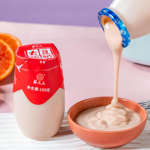 豆妃 大豆酸奶 原味/含糖原味/含糖红枣味 180g*12瓶 商品图3