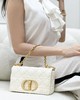 迪奥 Caro 藤格纹绗缝金属链条拼皮 柔软小牛皮 斜挎单肩包 女款 白色（LZ） 商品缩略图5