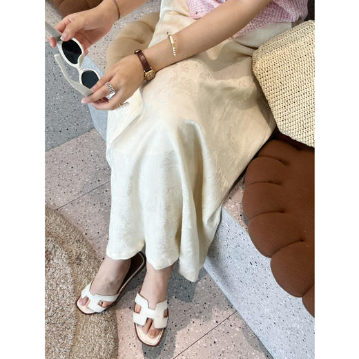 2507406   亚麻混纺 提花A字 长裙 国风气质 商品图4