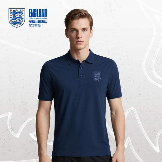 【官方正版】英格兰国家队 | 新款深蓝凉感polo夏日运动休闲短袖 商品图1