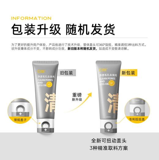 【自营】 C咖 氨基酸白泥清透净肤双管洁面乳 80g 商品图1