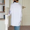 谜底白衬衫长袖女2025秋季新款通勤风宽松印花廓形衬衣257MC7719 商品缩略图2