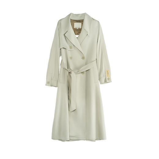 谜底通勤风衣女2025秋季新款简约气质纯色双排扣长外套257ME7725 商品图4