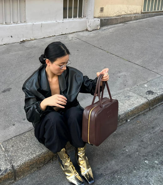 缪缪皮革手袋 石楠木色（LZ） 商品图3