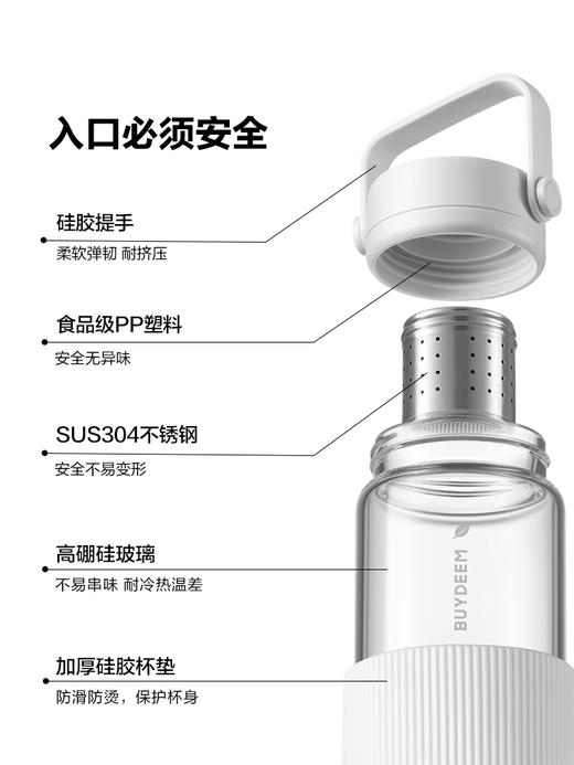 北鼎随手泡茶杯 茶水分离 高硼硅玻璃杯水杯女生情侣随手果茶杯 商品图4