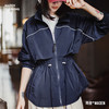 马登美式立翻领宽松轻薄短款收腰派克工装风衣夹克外套女上衣士夏 商品缩略图0