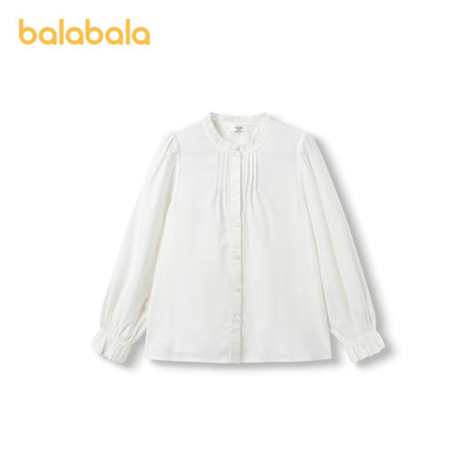 巴拉巴拉女童儿童长袖衬衫秋装童装花边衬衣荷叶边甜美时尚舒适潮 商品图1
