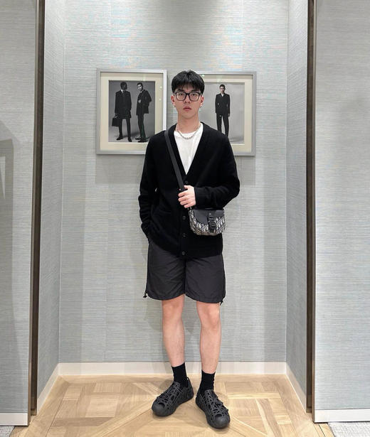 迪奥 米色和黑色 Obique 印花面料和黑色粒面牛皮革搭配翻盖男士马鞍斜跨包（LZ） 商品图10