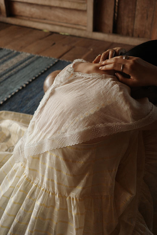 亚麻真丝棉 - 古典蕾丝小披 商品图9