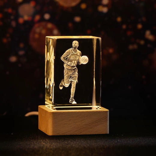 水晶球篮球明星内雕球星手办发光小夜灯桌面摆件创意礼品（图案随机） 商品图2