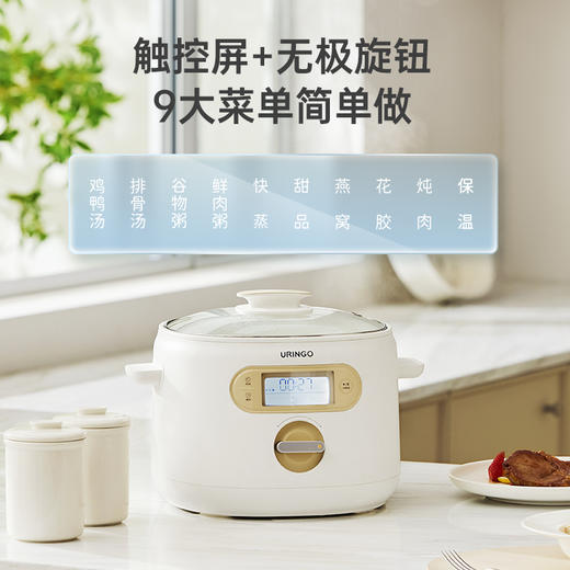 电炖锅 | 隔水蒸汽炖 4个0.5升小炖盅+1个2.5升大炖盅 满足家庭不同需求 天然白瓷炖盅 真养炖不破坏食材 变频细炖锁营养 商品图1