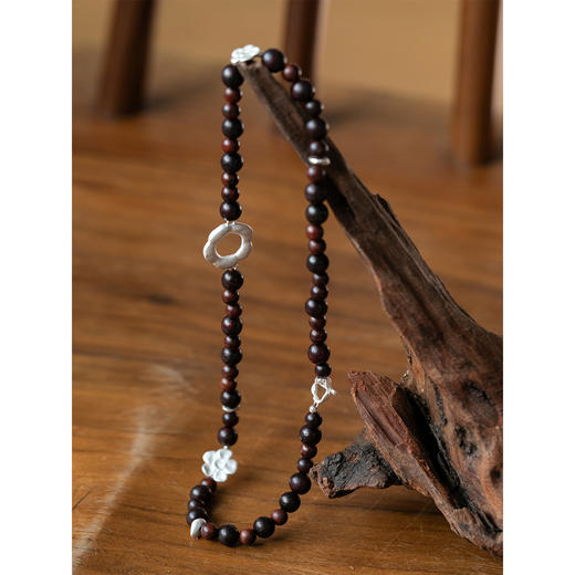 牧衣游原创 925银檀木珠项链文艺复古百搭 佳琳【不支持会员折】 商品图1