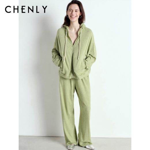 不退不换！尘衣｜25春夏小众正单连帽莫代尔混纺套装 商品图0