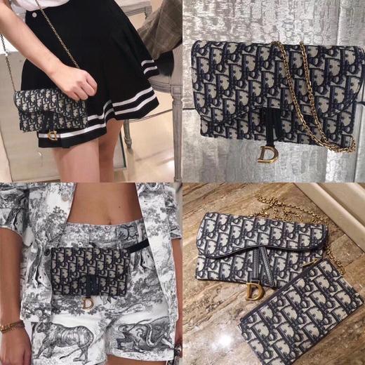 迪奥-oblique 钱包链条包，帆布拼皮系列 ！（LZ） 商品图5