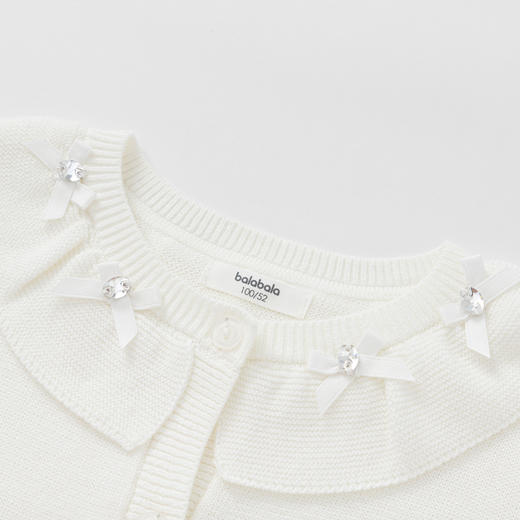 巴拉巴拉童装女童毛衫开衫秋装针织衫蝴蝶结甜美舒适时尚百搭洋气 商品图3