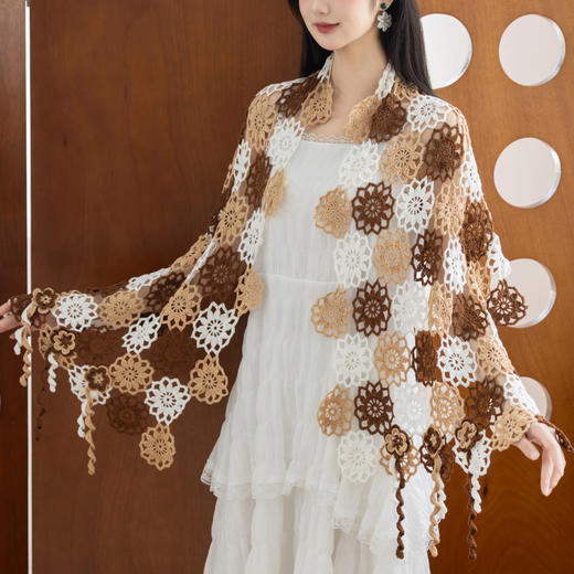 苏苏姐家思迩围巾/披肩手工diy蕾丝线纯棉毛线编织自制材料包 商品图3