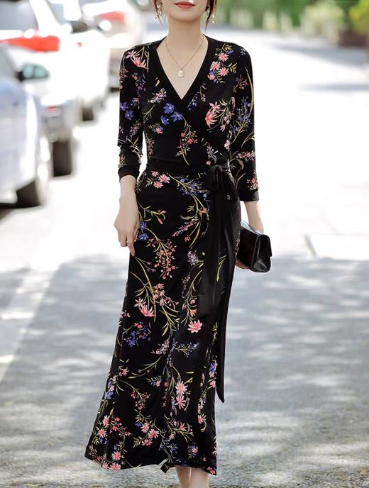 DVF新款花色桃之妖妖一片式裹身裙 商品图2