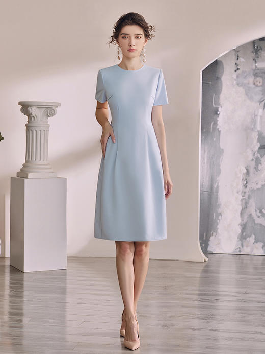 IWY/ 蓝色美容院工作服女高端养生馆名媛气质女神范高级感连衣裙职业装WQ187 商品图3